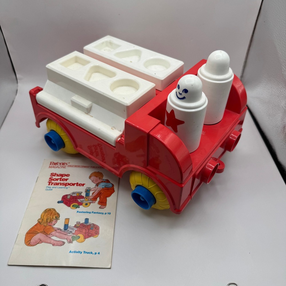 Parents Magazine Shape Sorter Transporter Kids Red Vintage 1985 Toy Truck